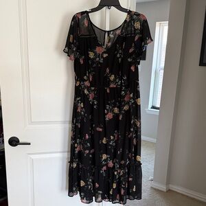 Torrid SZ2 Floral Black Dress
